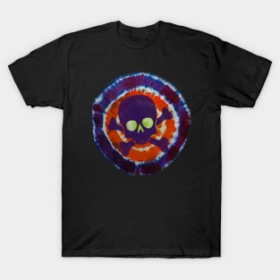 Cool Tie Dye Colorful Retro Hippie Skull T-Shirt